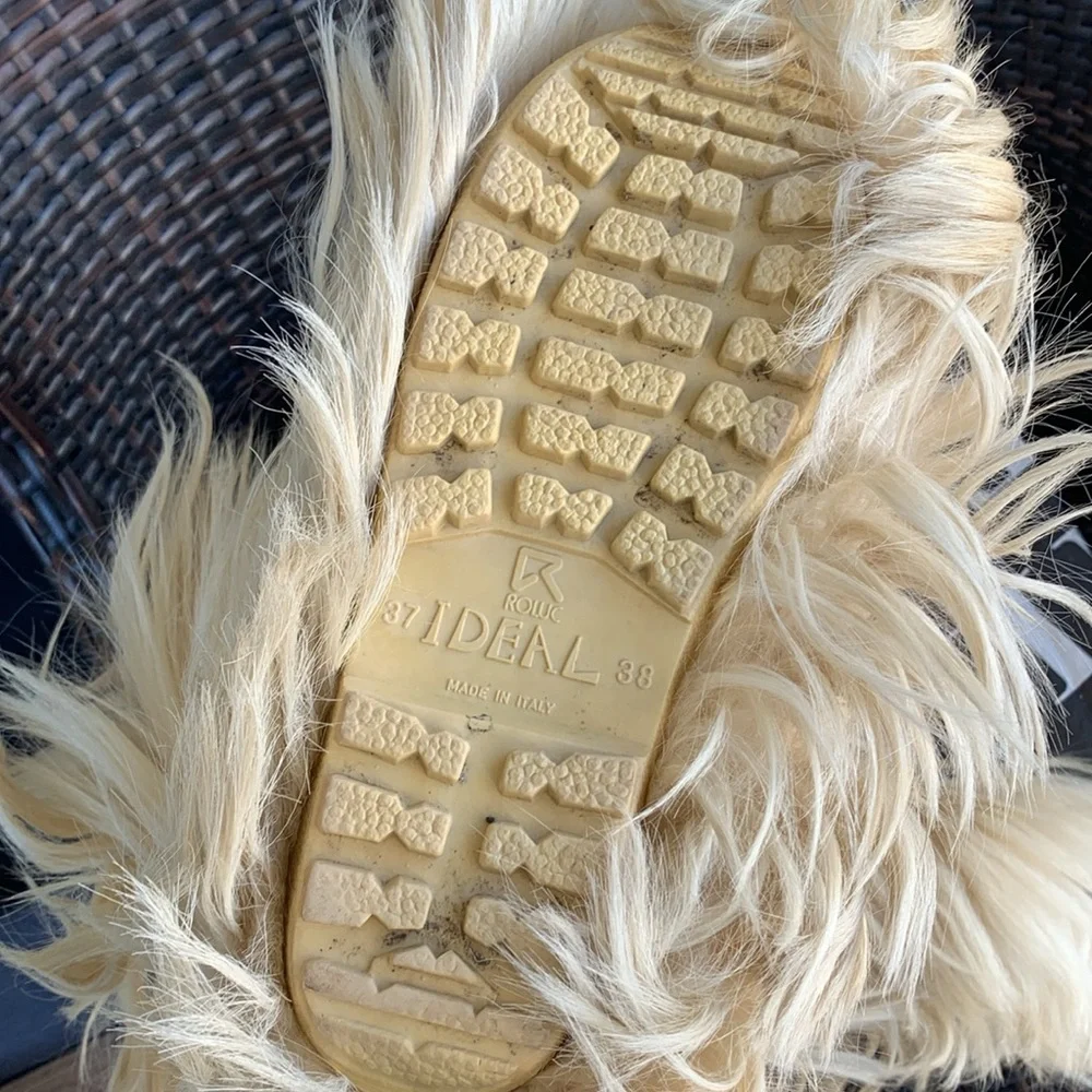 Vintage Open Country ROLUC IDEAL Low Goat Fur Ski YETI Boho Snow Boots - Picture 15 of 16